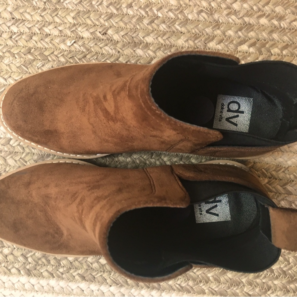 Brown suede ankle boots